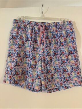 BURLEBO Men’s Swim Trunks - Blue, Pink, Red
